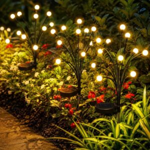 Solar-powered Outdoor Waterproof head Firefly Lamp.