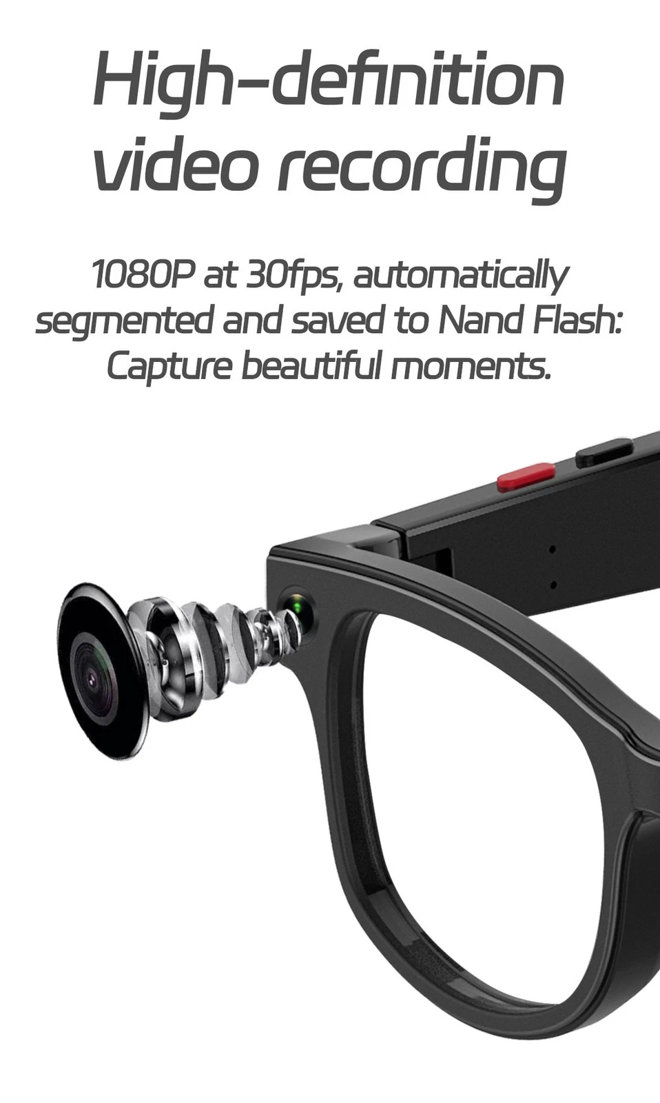 AIMB-G1 Smart Glasses with Camera & Real-Time AI Translation - الصورة 2