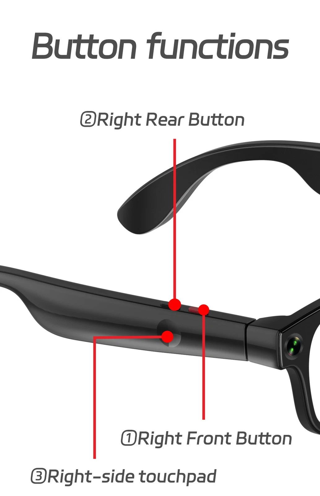 AIMB-G1 Smart Glasses with Camera & Real-Time AI Translation - الصورة 3